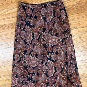 Vintage Amazon Muse Paisley Midi Skirt Boho Women’s Medium Made in Canada